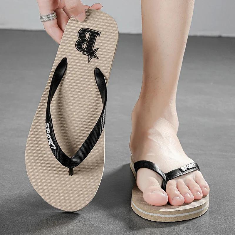 Slides Shoes for Men 2024 Living Room Slippers Walk Around Home Flip Flops Man Flip-flops Original Brands Shoes House Flop Men's