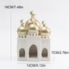 Castle Figurine Resin Compact Tower Sculpture Castle Sculpture for Shelf for Living Room Bedroom Study Nursery Bedside Display