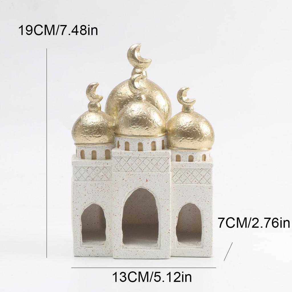 Castle Figurine Resin Compact Tower Sculpture Castle Sculpture for Shelf for Living Room Bedroom Study Nursery Bedside Display