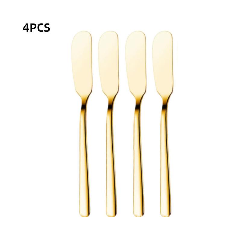 4Pcs Stainless Steel Butter Knife Cheese Spreader Multiuse Butter Shovel Bread Spreader Kitchen Tableware