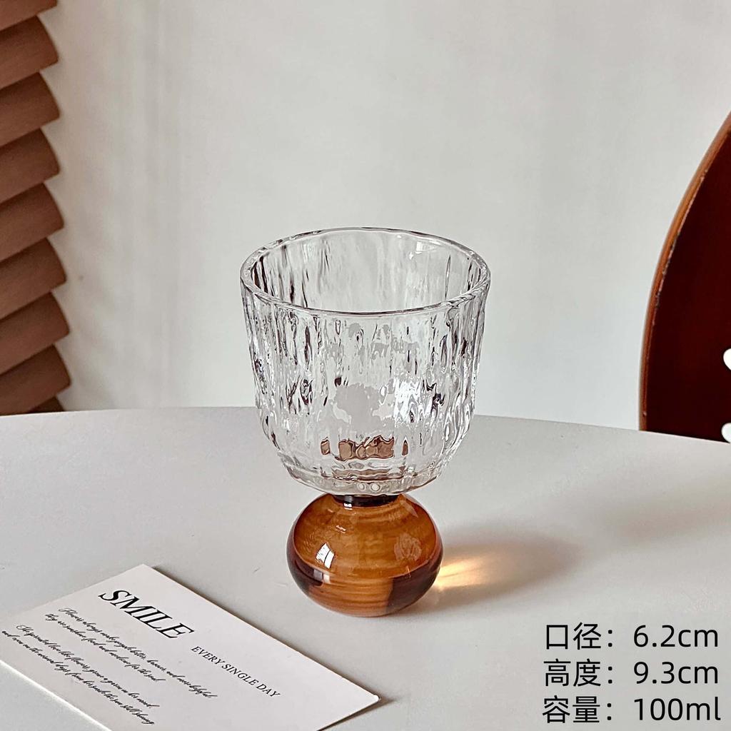 Sevimli Küre Tabanlı Cam Yaratıcı Orta Yüzyıl Viski Bardağı Baijiu Bardağı Çay İçme Bardağı Meyve Suyu Bardağı