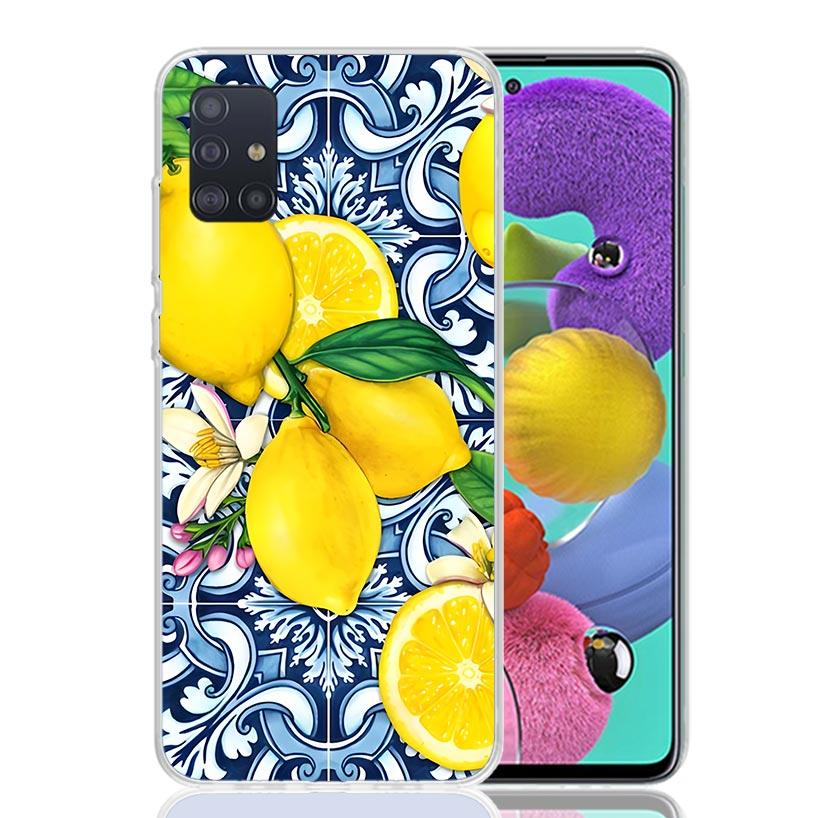 Mediterranean Lemon Phone Case For Samsung Galaxy A52 A32 A22 A12 A02S A50S A30S A51 A31 AA71 Note 20 Ultra 10 S10 Plus Galaxy A