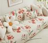 Four Season Universal Sofa Mat Cotton Anti Slip Backrest Armrest Decorative Dust Cover Thick Quilted Sofa Cover For Living Room