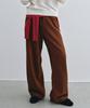 LOEIL Brushed Long Wide Cotton Pants - Camel
