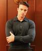 BOASTFIT Signature Muscle Fit Embroidered Collared Neck Long Sleeve Knit Green