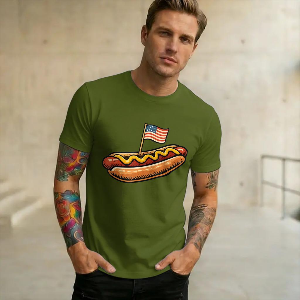 Unisex Wounisex Graphic Printing Hotdog Freedom Dive Funny Hot Dog Tee T Shirt 100 Cotton Tshirts Clothing