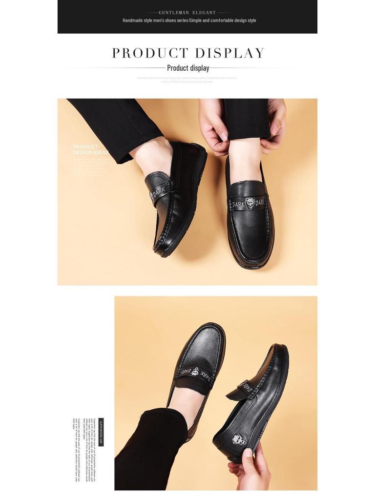 Men's Genuine Leather Cowhide Moccasins - Casual Fashion Loafers, European Style Slip-On Shoes