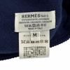 Excellent HERMES Knit cap H232019N H-pattern Hope Beanie Navy cashmere Women M Used