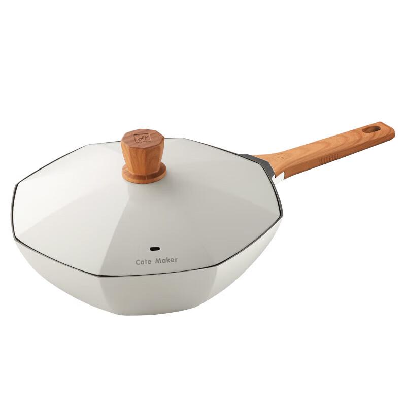 Cartermark Wood Stone Series Non-Stick Titanium Octagonal Wok