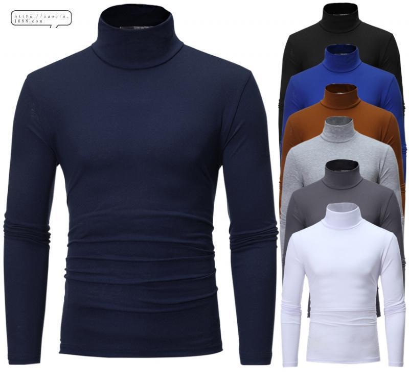 Men's High Neck Slim Fit Long Sleeve T-Shirt for Autumn/Winter (2021)