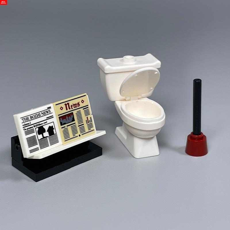 Ladrillos MOC Zombie Inodoro Lavabo Baño WC Muebles Figura de 4 cm Bloques de Construcción Juguetes para Niños Montar Ciudad Piezas DIY