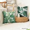 Classic Palm Leaves Cushion Cover Natural Linen Organic Fabric Double-Sided Printing Sofa Home Decor Gift Pillow Cover