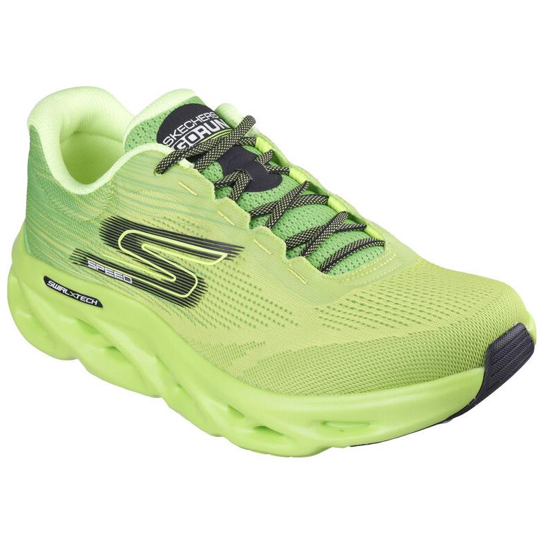 Skechers Go Run Swirl Tech Velocità Comodo Rimbalzo Assorbimento degli Urti Durevole Scarpe da Corsa Basse Sneaker Uomo Verde 220908-GRN