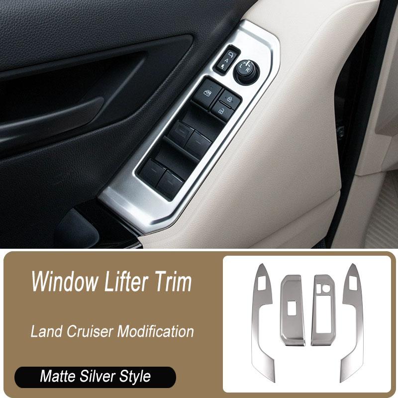 New Luxury Stainless Steel Door Handle Trim Center Console Panel and Window Switch Frame for 2022-2025 for Land Cruiser LC300