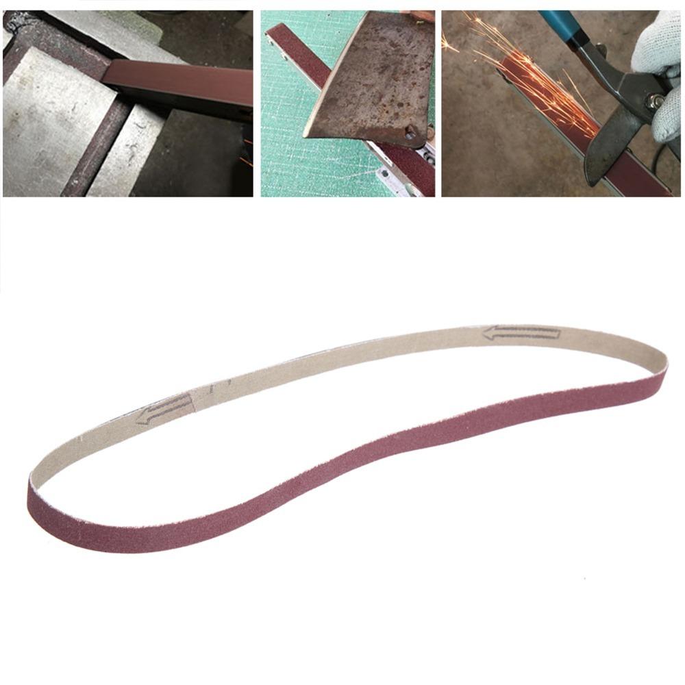10pcs 3/8 x 21 Inch Abrasive Bands 533 x 9mm Sandpaper Sander Belts Metal Grinding