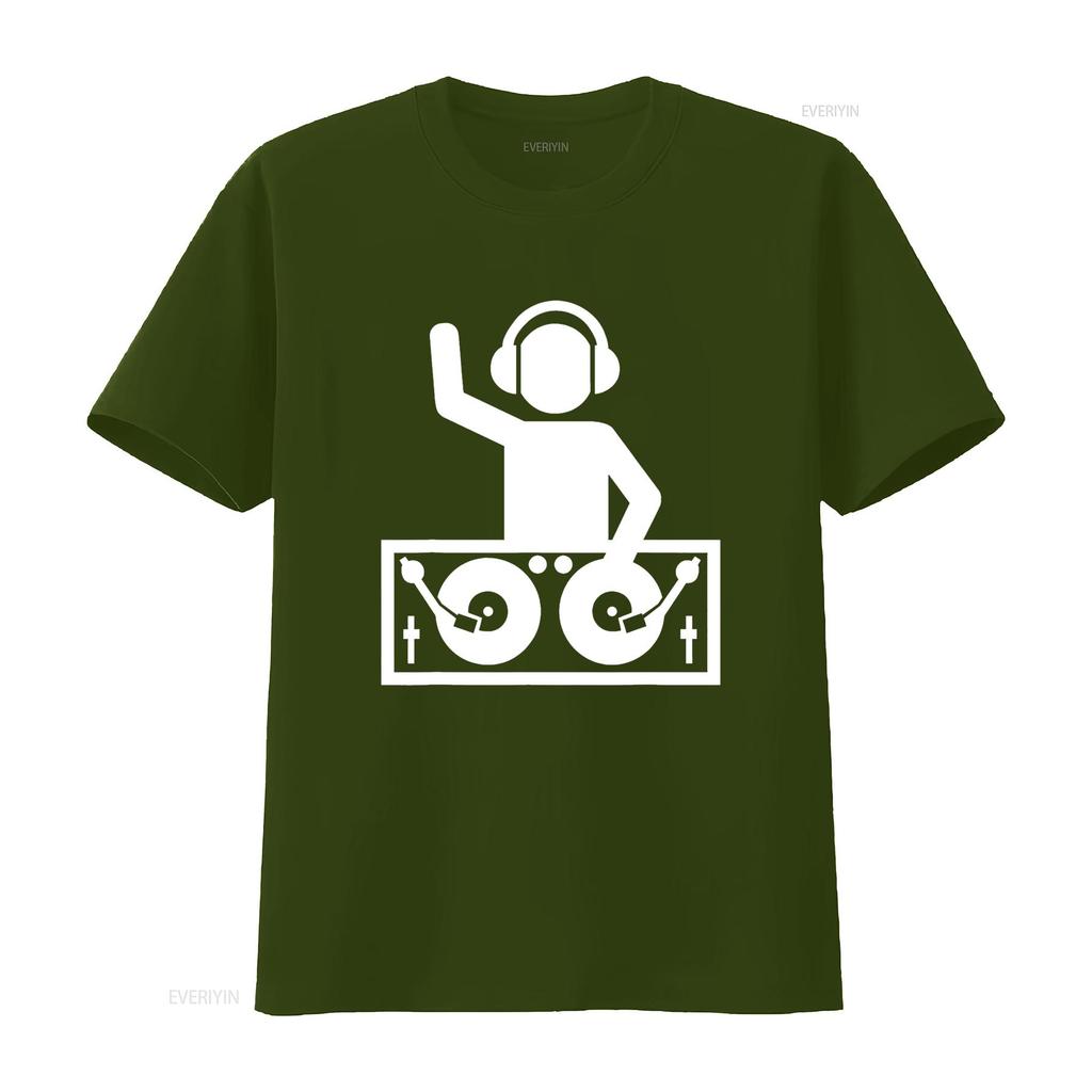 DJ z gramofonami Koszulka vintage Sprana Wygodny Top Do Codziennego Noszenia streetwear moda projektant ubrania Codzienny Miękki