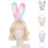 Handmade Plush Gradient Bunny Ears Headband Cosplay Accessory Women Men Costume Party Festival