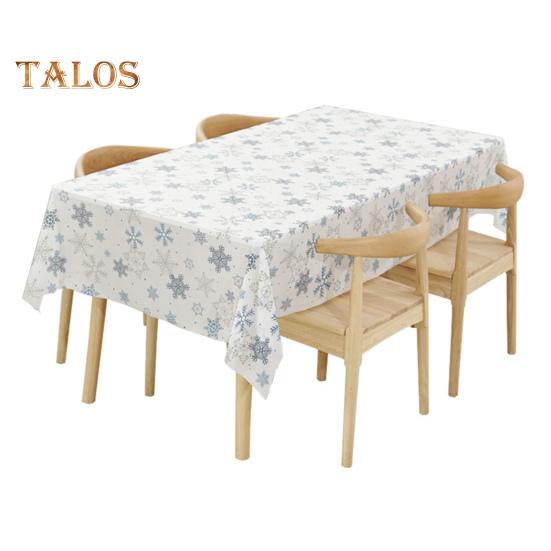 Christmas Tablecloth Disposable Waterproof Snowflake Pattern Table Cover for Festive Holiday Party Decoration