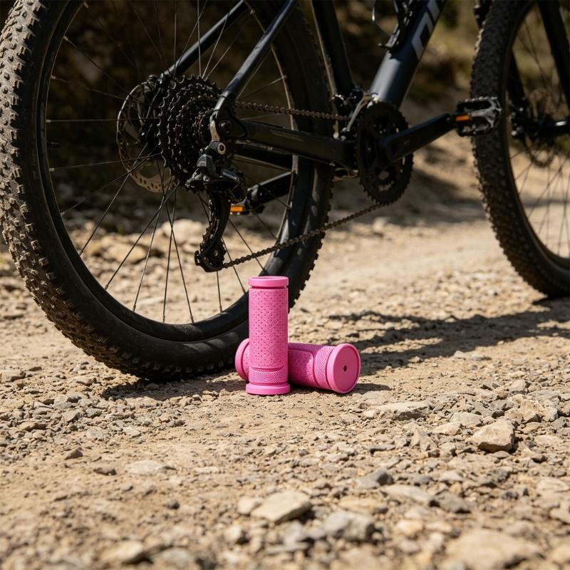 Rubber Bike Handlebars Grip 1 Pair for City Travel and Trail Use with Textured Hold for Daily Cycling and Regular Use