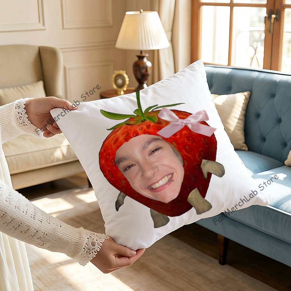 Singer TTom Kaulitz Anime Pillow Case Antidustmite Pillowcase Invisible zipper silky short plush Sofa cushion cover