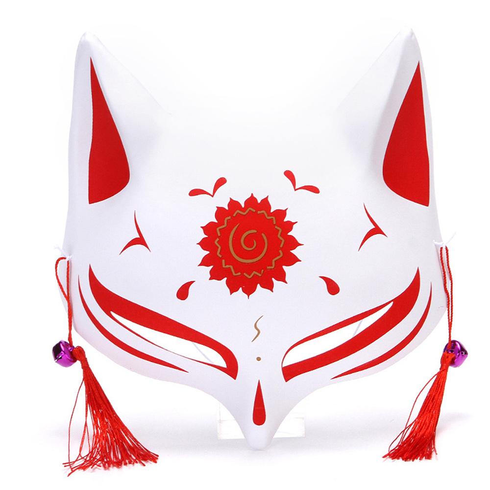 Half Face  Mask Hand-painted Fashion Mask Halloween Masquerade Party Tassels Anime Fox Mask For Costume Parties Anime