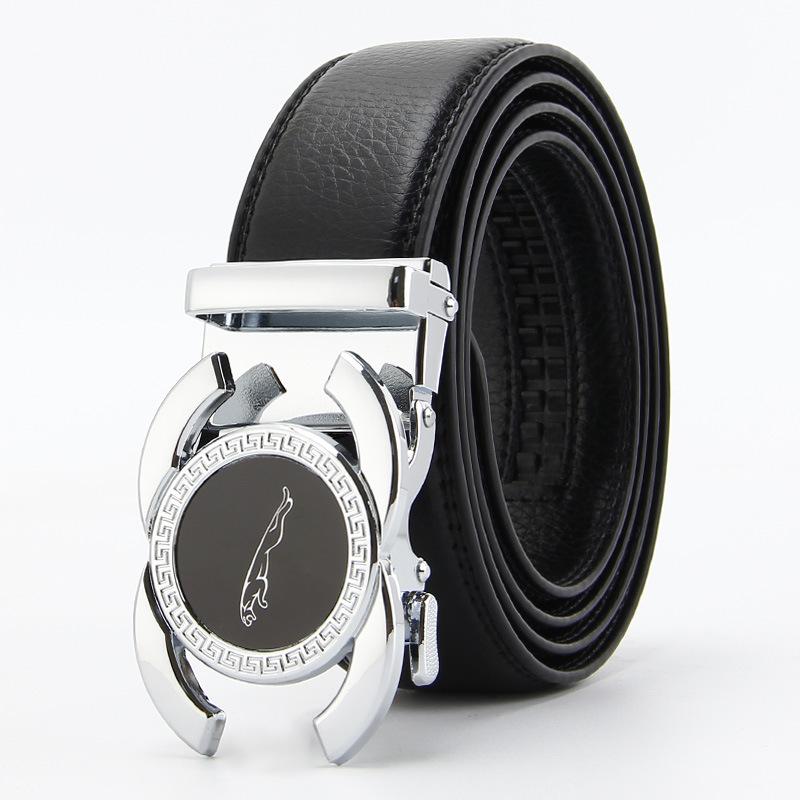 

Мужской ремень из искусственной коровьей кожи с открытым краем, из микрофибры коровьей кожи, с автоматической пряжкой 110-130CM