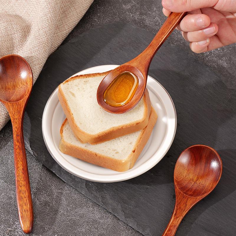 Japanischer Natürlicher Holzlöffel Lang Honig Rührlöffel Baby Esslöffel Trink Breilöffel Haushalts Geschirr Zubehör