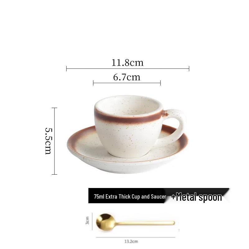 Qiwei Professional Japanese Ceramic Latte Art Cup & Saucer Set