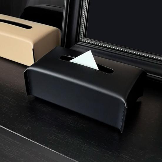 Scatola porta fazzoletti, Pelle PU Resistente Impermeabile Design Minimalista, Uscita Carta Liscia Custodia Fazzoletti Resistente, per Bracciolo Auto e Tavolino da Caffè di Casa