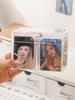 Clear Acrylic Small Card Storage Box - 2-Compartment Flip Top Display Card Case for K-Pop Photocards Anime Collectibles