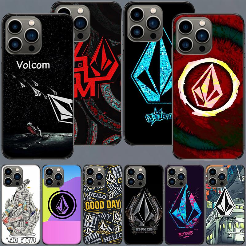 Volcom Logo Phone Case For Iphone 16 15+ Pro Max 17 Air 14 Plus 16E 13 Pro 12 Mini 11 Clear Cover Silicone Cute Shell Soft