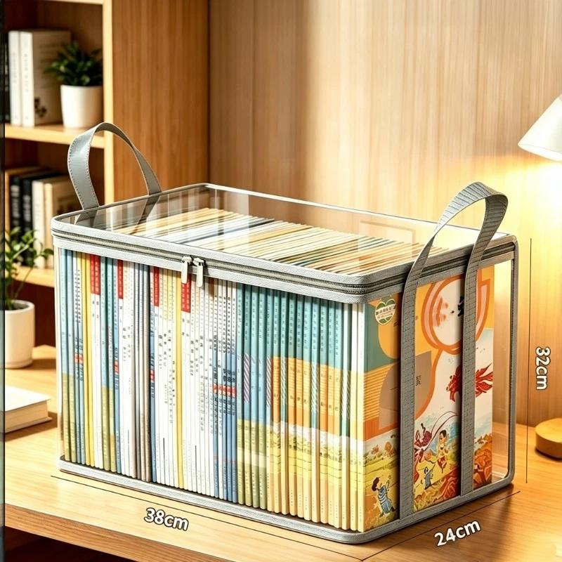 Faltbare Transparente Wasserdichte Buchbox Studentenwohnheim Klassenzimmer Haushalt Buch Aufbewahrungsbox