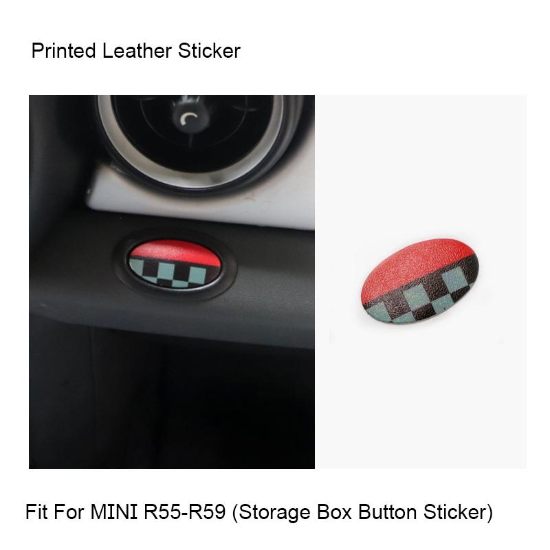 

Car Co-pilot Storage Box Button Leather Sticker For MINI Cooper JCW R55 R56 R57 R58 R59 Styling Accessories