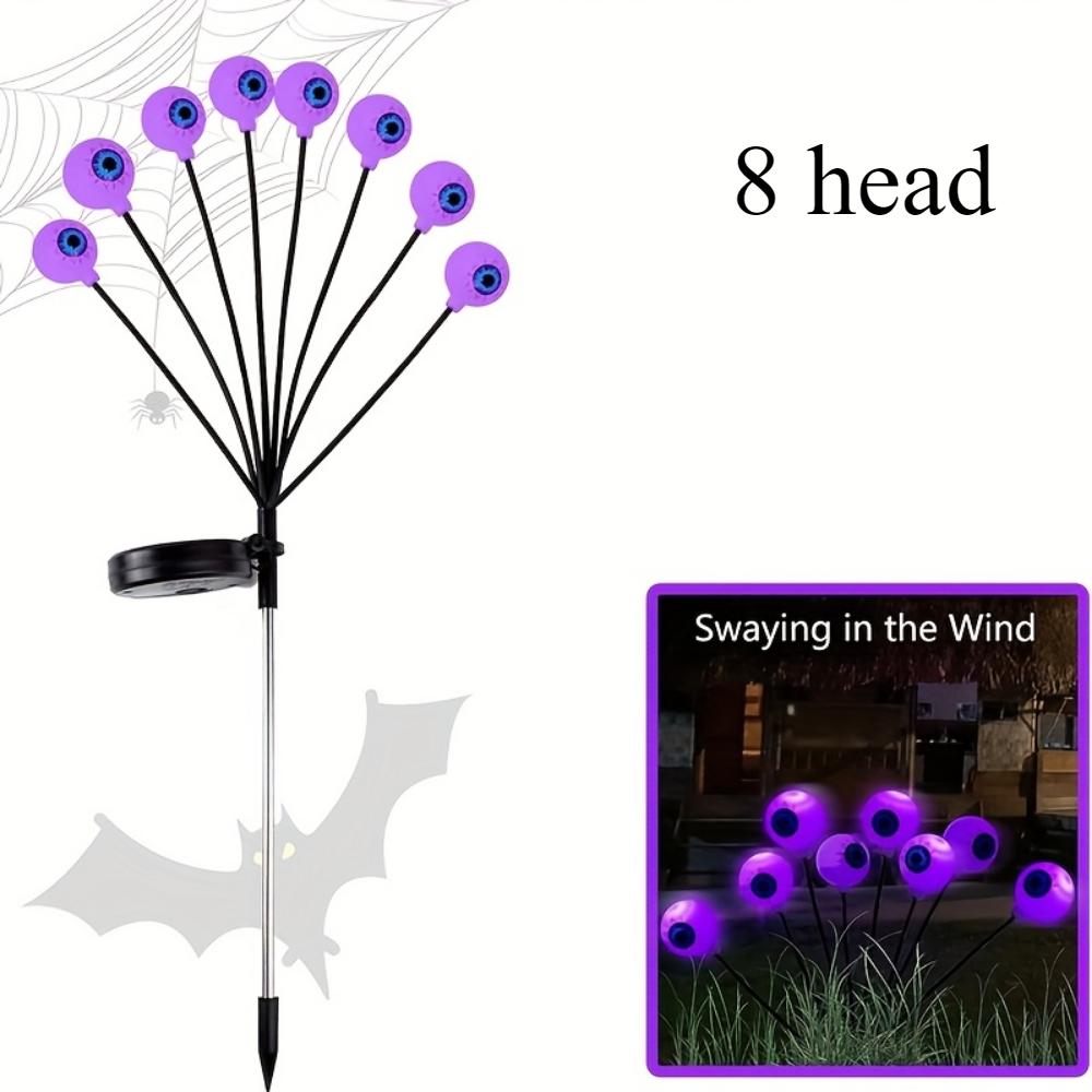 Horror Augapfel Solar Gartenleuchte Halloween Dekoration Außen Schwingende Glühwürmchen, Geisterlichter Solar für Rasen, Terrasse, Partydekoration