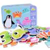 Puzzle in Legno per Bambini Piccoli Giocattoli di Sviluppo Montessori Puzzle Educativi di Animali Giochi da Tavolo per Bambini 1 2 3 Anni