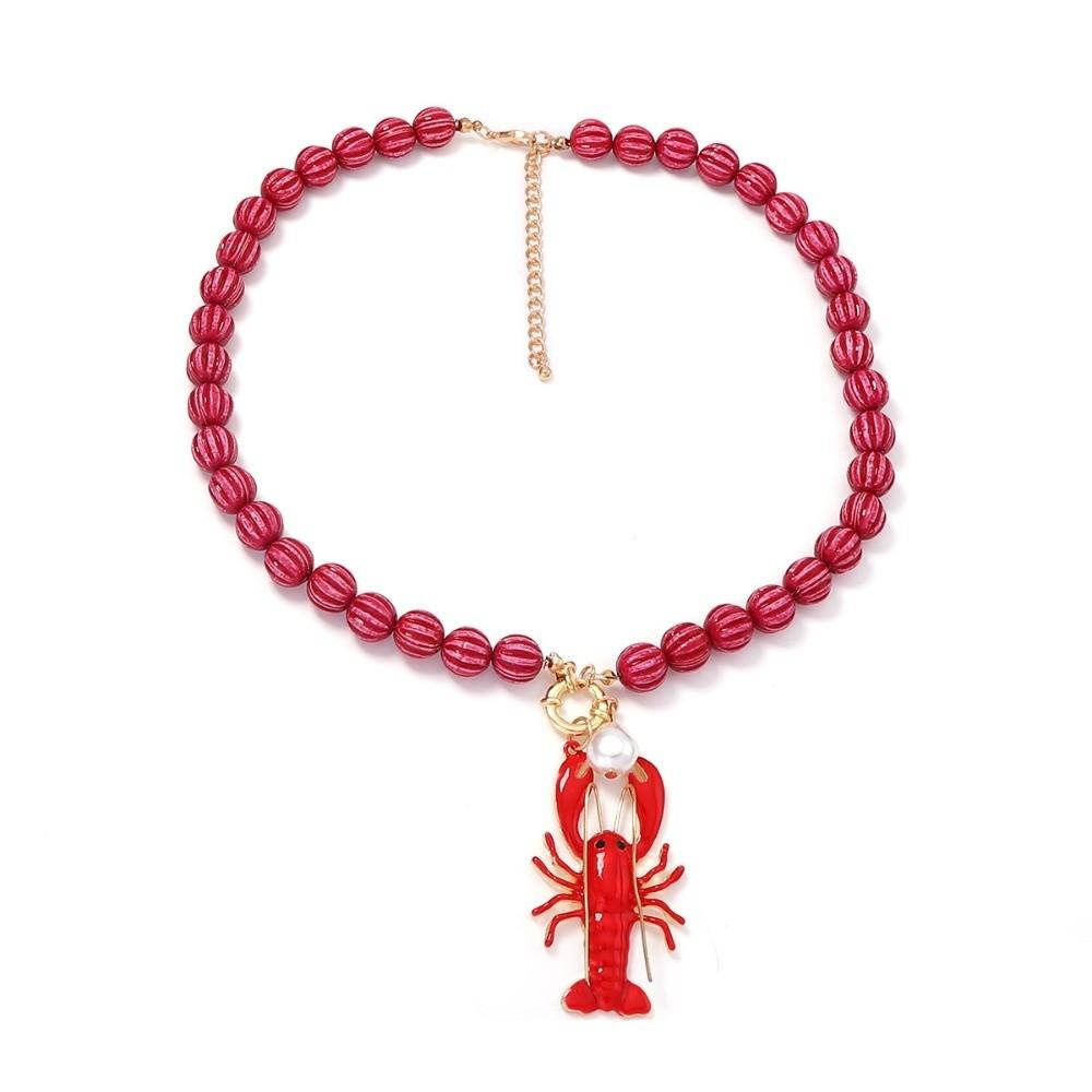 Collana di Perline Colorate Ciondolo Granchio Ciondolo Aragosta Collana a Tema Marino Ciondolo Stella Marina Collana con Ciondolo Gioiello Regalo