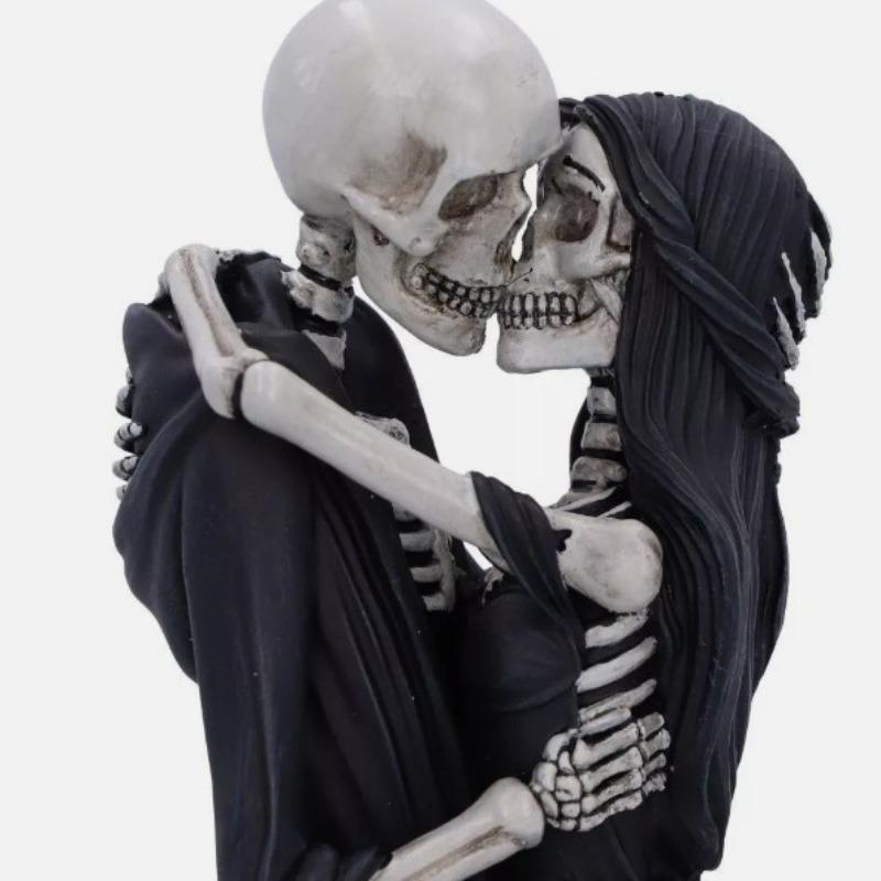 Halloween Skelett Paar Figur: Ewiger Kuss Rächende Göttin Statue Skelett Geschenk