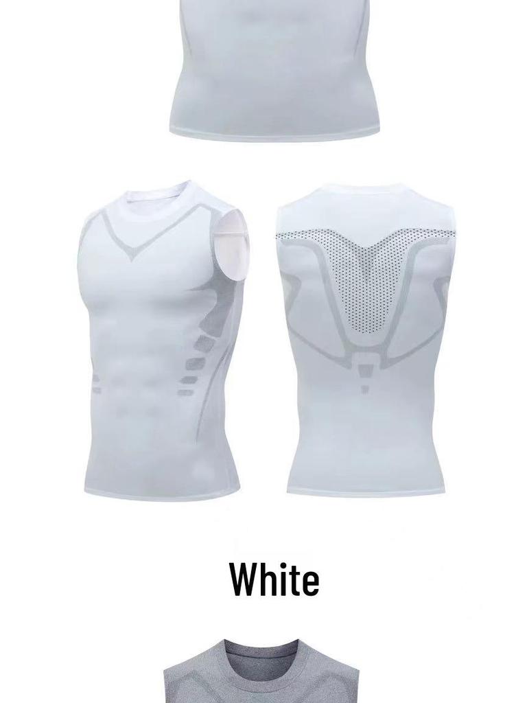 Men's Quick-Dry Sleeveless Three-Piece Fitness Set for Running and Basketball