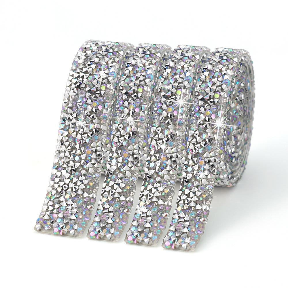 Drill Sticker Resin Drill Belt Diy Jewelry Adhesive Flash Drill Sticker Drill Clothing Accessories Decorative Strip Hot Drill Self-Adhesive Strip