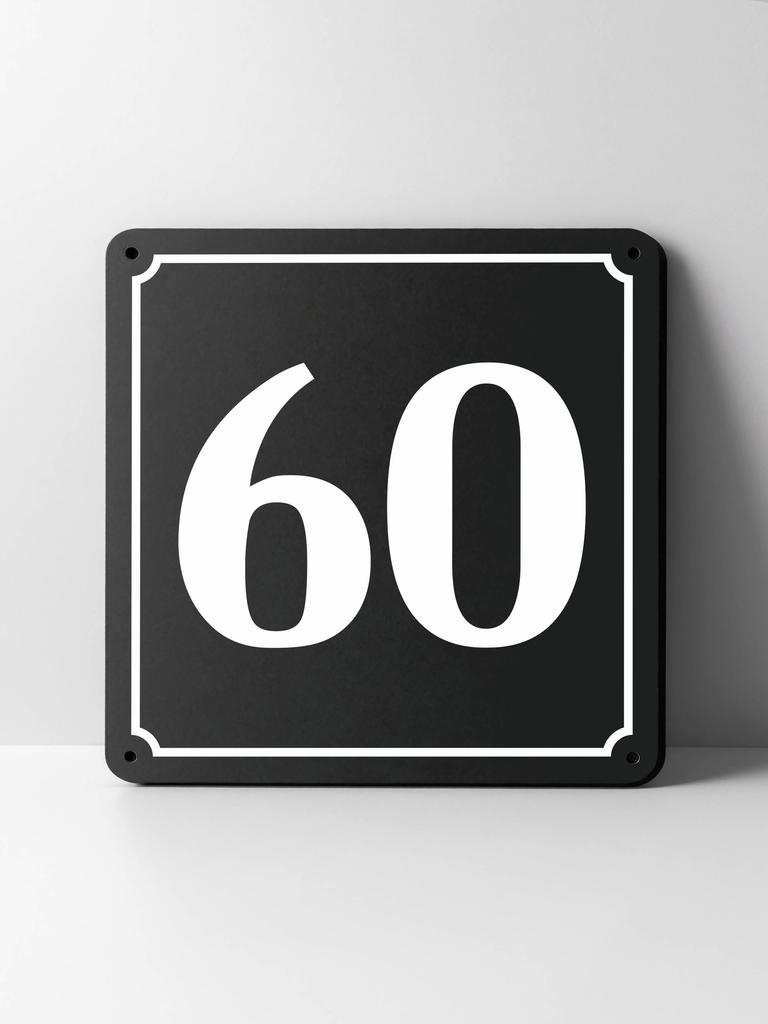 Metal House Number Sign, Black White Contrast, Outdoor Wall Decor for Home Street