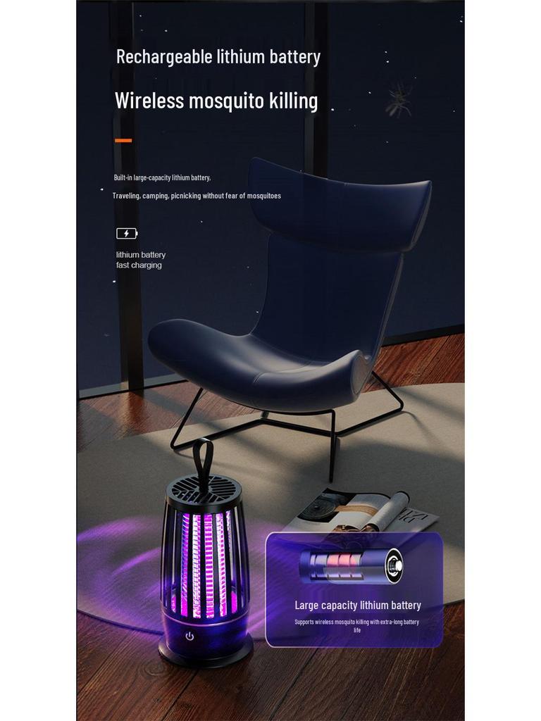 Smart LED Mosquito Killer: Wall-Mounted, USB Rechargeable, Electric Shock Repellent