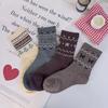 Women's Retro Fair Isle Mid-Calf Slouch Socks: Warm Ethnic Style for Autumn & Winter