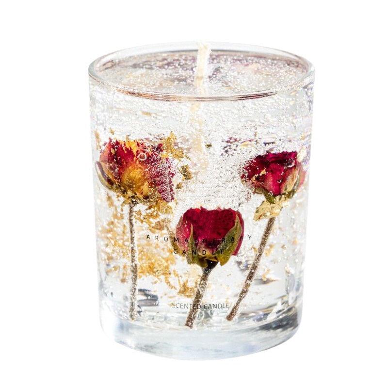 

Long-Lasting Perfume Scented Candle with Real Flowers - Ideal for Bedrooms, Souvenirs, and Gifts