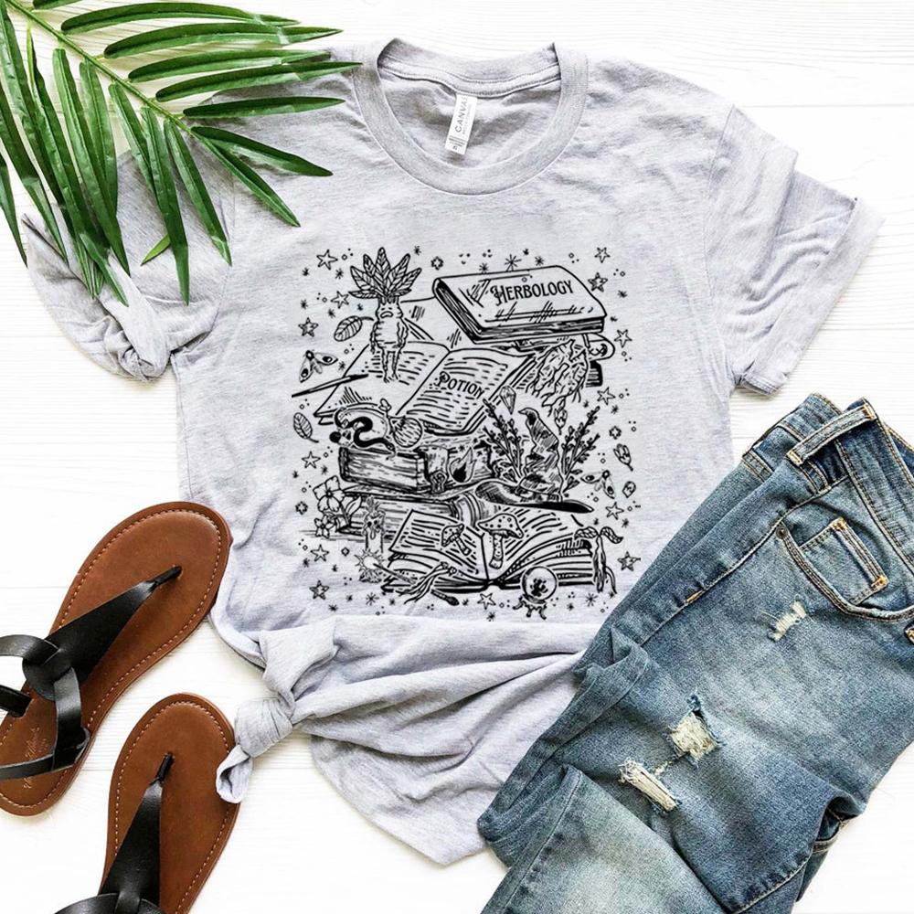 Vintage Herbology Witchcraft Shirt Herbology Plants TShirt Magcal Wizard Botanical Plant Lover Tees Fantasy Book Fandom Merch