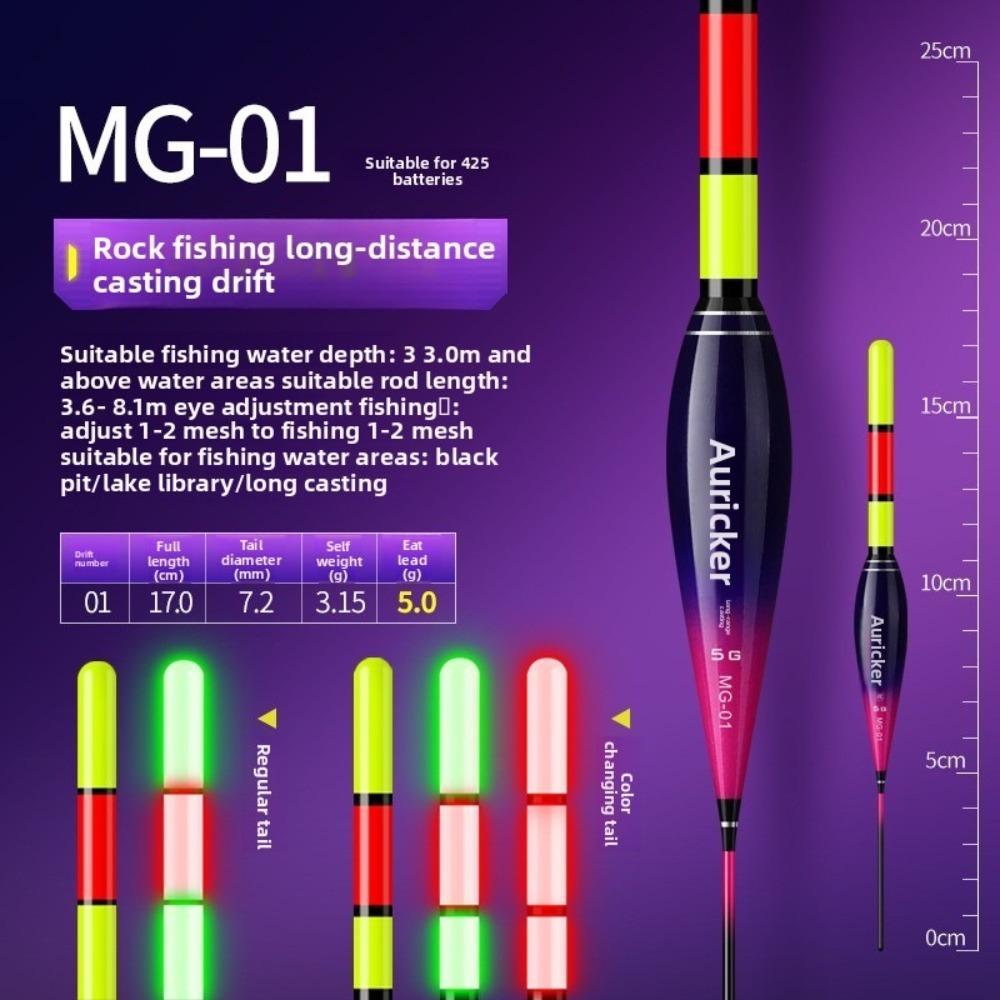 

Electronic Rock Fishing Led Light Float 1Pcs Bite and Change Colour Equipment Including Battery CR425 Light Float