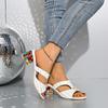 Plus Size 2025 Summer New Open Toe Women's Slippers Floral Rhinestones Chunky Heels Sandals Elegant Daily Dress Slippers