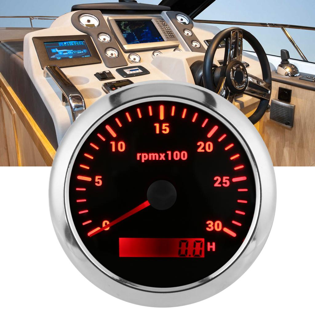 85mm Pointer Tachometer 03000rpm   7 Color Backlight for Car Boat Engine Generator 932V