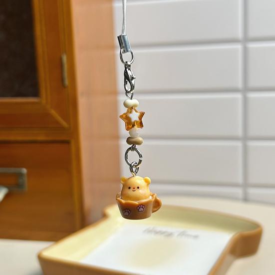 Pendant Keychain Lightweight Resin Bear Shape Pendant Keychain Multi-Purpose Portable Keyring for Bag And Phone