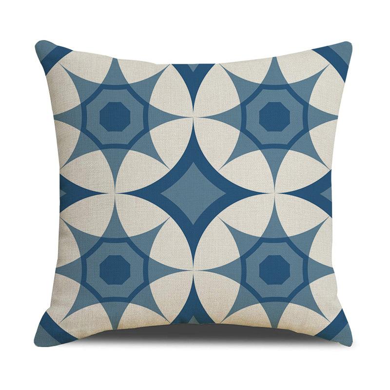 Nordisches Geometrisches Mandala Leinen Kissenbezug Digitaldruck Auto Sofa Bett Kissen Kissenbezug Zuhause