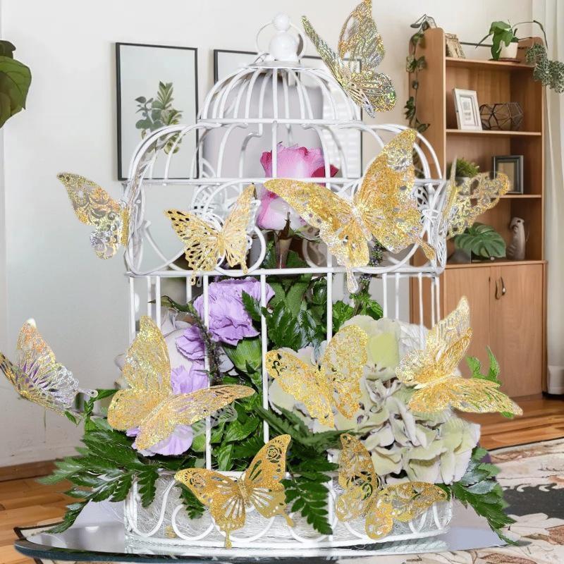 Pack of 48 3D Butterfly Wall Decals In 4 Stunning Styles and Sizes; Butterfly Birthday Party/Cake and Room Decorations